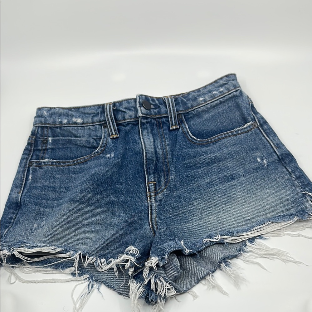 Alexander Wang Blue Denim Frayed Bite Women's Shorts, Sz 25